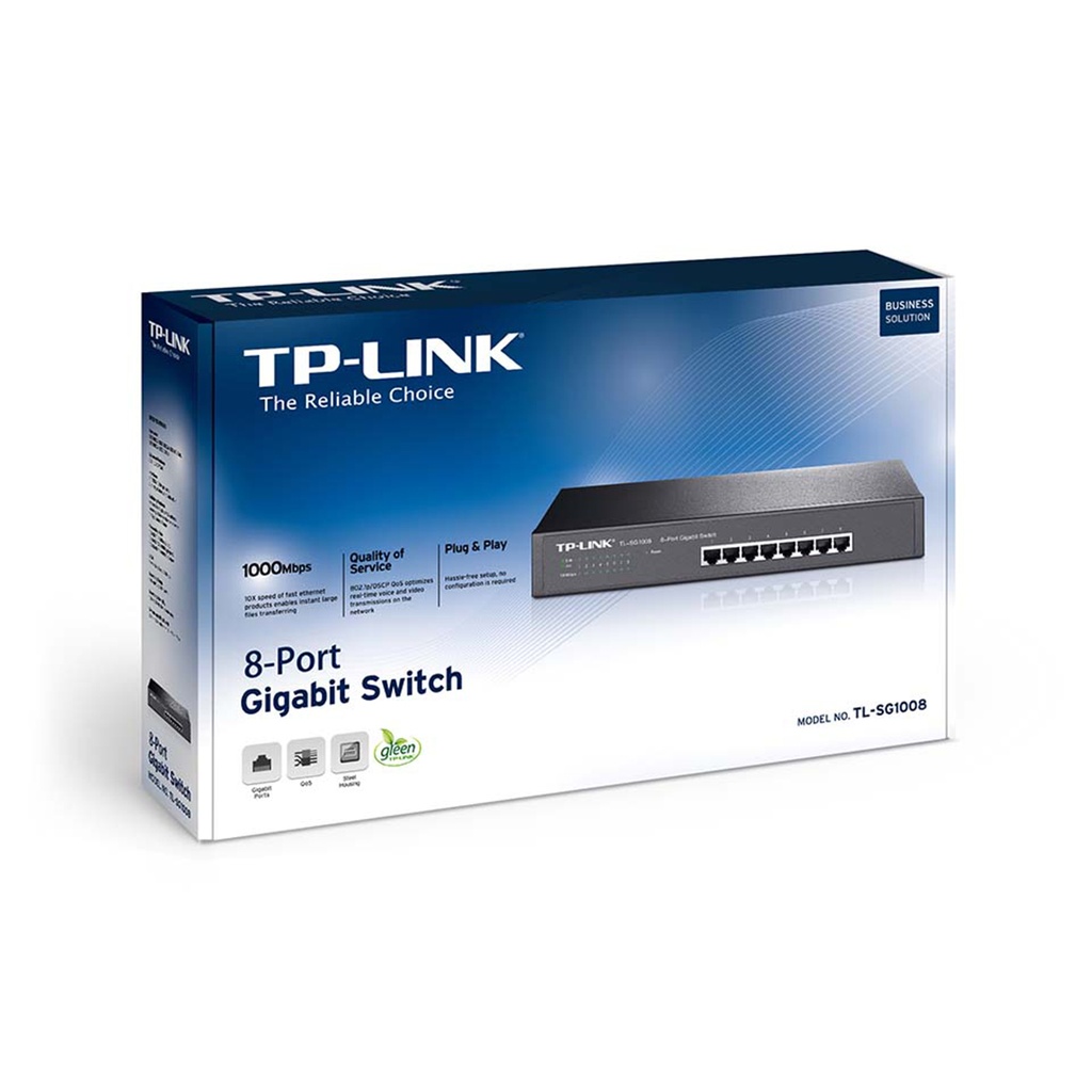 Switch 8 Puertos Gigabit Rackeable TP-Link TL-SG1008