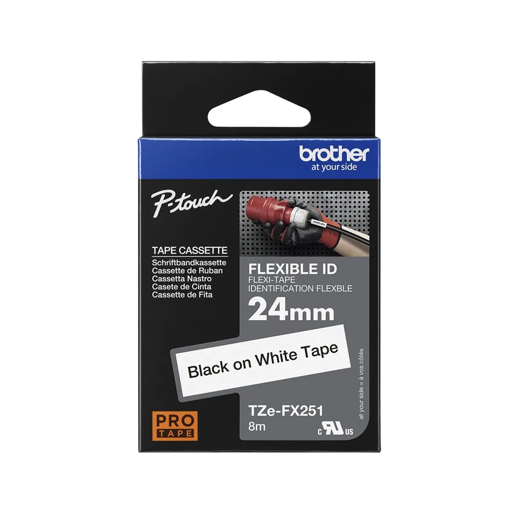 CINTA FLEXIBLE NEGRO SOBRE BLANCO 24MM