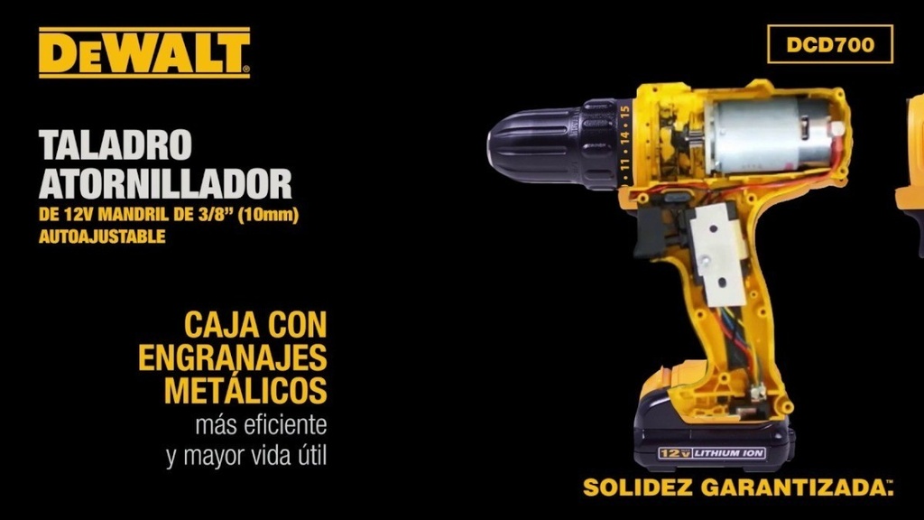 Taladro Atornillador Inalámbrico Dewalt 12V - DCD700LC1-B2