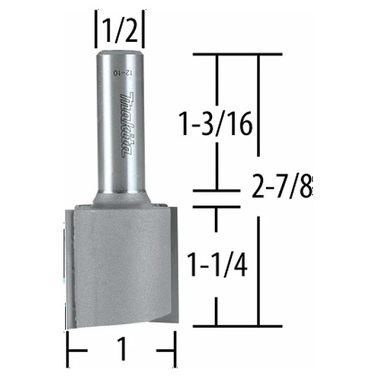 Fresa recta Makita 2 filo 1 1/4 toma 1/2