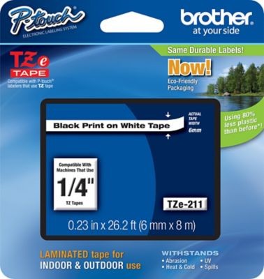 Cinta rotuladora brother Tze211 Negro sobre blanco