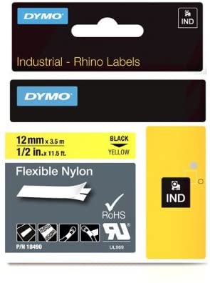 CINTA FLEX NYLON 1/2 IN (12MM) NEGRO/AMARILLO