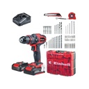 Taladro percutor inalámbrico Einhell 18V con cargador rápido, E-BOX y accesorios - 4513992