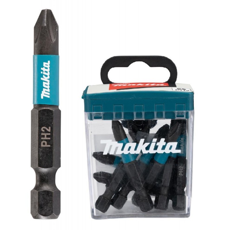 Set de 10 puntas Impact Black Makita PH2 50 mm e-12407