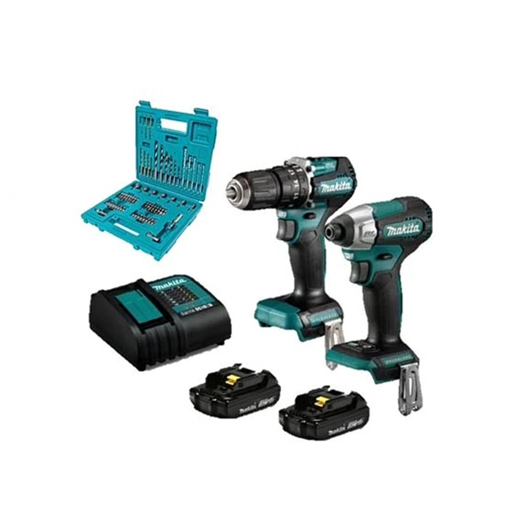 Kit Taladro Percutor + Atornillador Impac 18v Makita DLX2414YX7-2