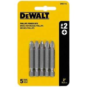 Punta Phillips dewalt 2'' N°2 5 Unidades dw2115