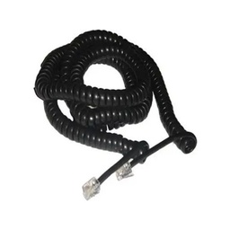 [T00023] Cordon espiral Retractil Negro para Telefonos