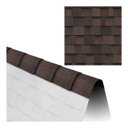 [4991021] Cumbrera de teja asfaltica cafe IKO hip & ridge